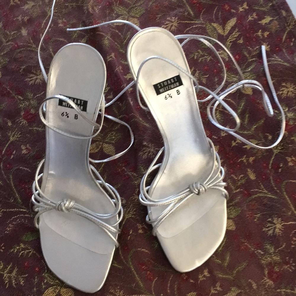 Stuart Weitzman silver heels